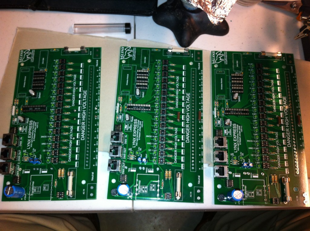 Pic of Three Lynx Express Boards Being Assembled
